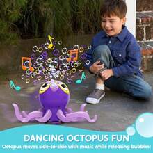 SYNCFUN - Dancing Octopus Bubble Machine, Full Rotating Movement And Automatic Avoidance, Cute Bubble Machine Blower With Solution Refills For Kids - Purple - View 3