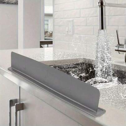 Silicone Sink Splash Guard – Flexible Water Barrier Splash Cover For Kitchen Sink, Bathroom Wash Basin, Dishwashing And Vegetable Basin, Countertop Water Stopper, Lab Sink Protector, Reusable Kitchen Sink Accessories, Easy Clean Silicone Water Blocker For Home Utility Sinks