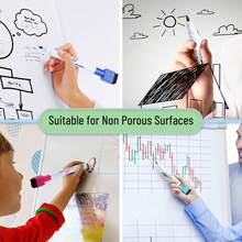 Magnetic Dry Erase Markers, 8 Pack With Whiteboard Eraser, Fine Tip, Built-In Magnet & Eraser, Low Odor, Quick Dry, Assorted Colors For Whiteboards - Assorted Colors - View 2
