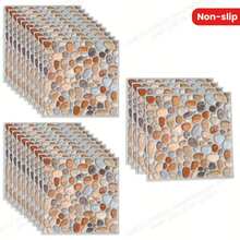 10片装2D浴室瓷砖贴纸 - 自粘防滑墙贴，方便翻新 - 彩色 - 查看 5