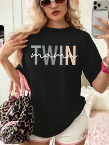 Dam-T-shirts - Svart - Visa 1