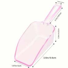 6 piezas de cucharillas de hielo de plástico rosa mini, diseño minimalista de pinzas para cubitos de hielo con orificio para colgar, conveniente para uso diario. Adecuado para ingredientes de repostería, manualidades, porciones de alimentos y talla grande, puede satisfacer la mayoría de sus necesidades diarias como azúcar, harina, alimentos enlatados, dulces, palomitas de maíz, cereales, granos de café, así como alimentos para perros y gatos y otros alimentos - Rosa - Ver 2