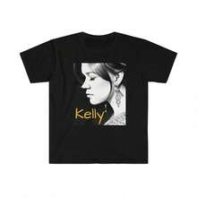 Amyvich Tops _ Kelly Clarkson Unisex Softstyle T-Shirt _ Color_ Black_White _ Size_ VariousShirt For Women Camiseta 100% Algodón Unisex - Playera Casual Premium de Corte Cómodo - Negro - Ver 1