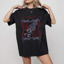 TH1Ree Days Grace Snake Bird Graphic T1EE - R1OCk Band UniS1ex ShirtFor Woman Shirt-1 Unisex 100% Cotton T-Shirt - Premium Casual Comfortable Fit T-Shirt - 黑色 - 查看 1