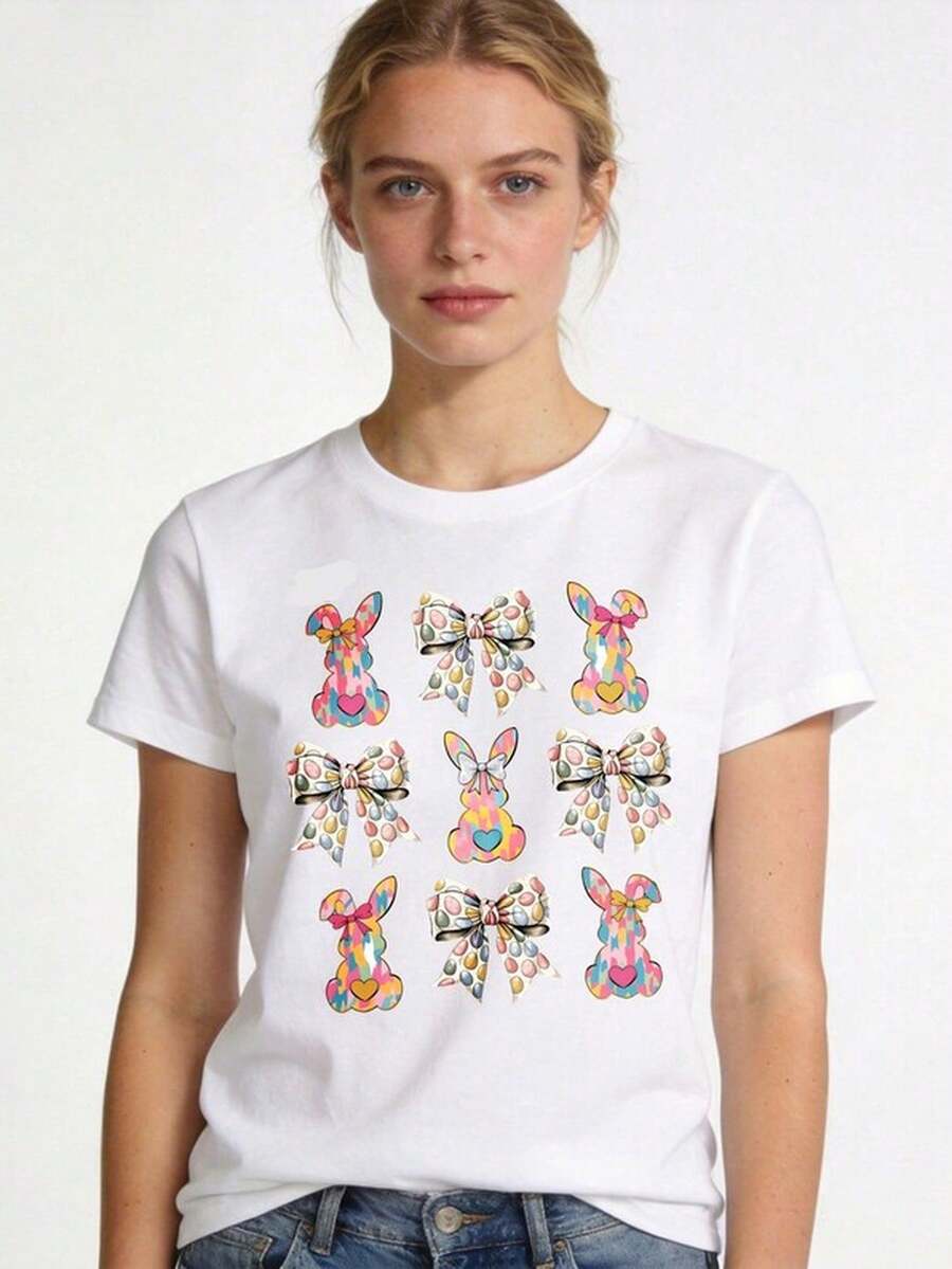Conejo de Pascua B1Ow Grfico T1S1Hirt, Polka Dot Pastel Primavera H1oliday T1EE