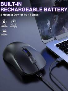 AULA SC580 Ultra-Light Wireless Gaming Mouse, With RGB Lighting, 3 Modes (Bluetooth/2.4G/Type-C), 10000 DPI, Long Battery Life, Ergonomic Design, Suitable For PC And Laptop - View 8