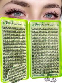 384pcs Cluster Eyelashes, Waterproof, Thick & Dense Eyelash Clusters, 8-16 Lashes Per Cluster, Soft & Lightweight, Eyelash Storage Book, Cluster False Lashes, DIY Eyelash Extension, Cluster Fake Lashes, Individual Fake Lashes, False Eyelashes - D - View 11