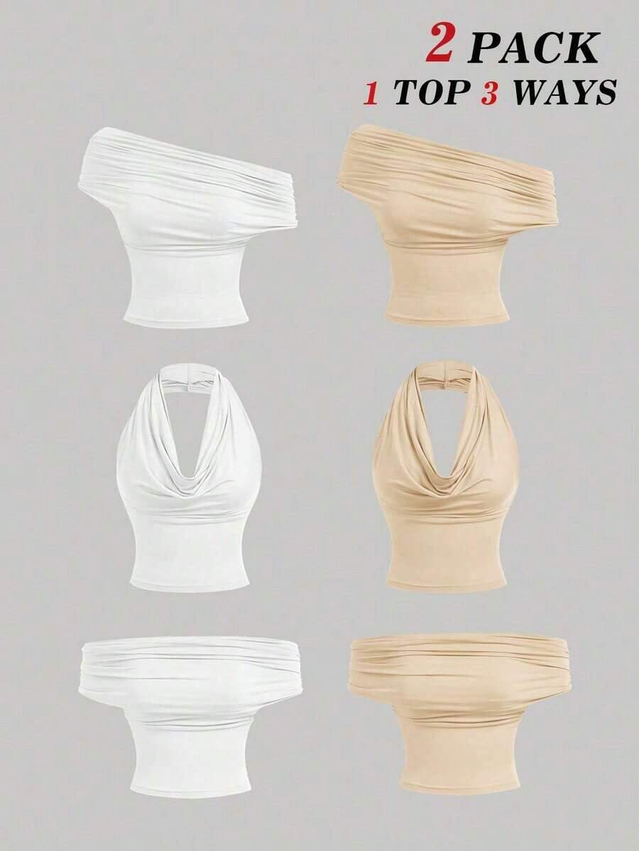 Camiseta de tirantes de rayas casual de verano para mujer, con estilo versátil - Albaricoque - Ver 1
