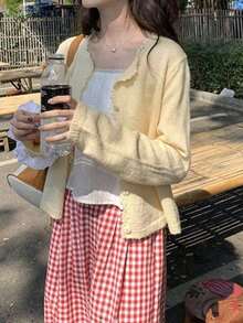 Women Cardigans - Yellow - View 9