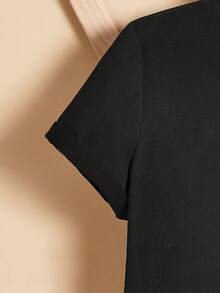 Camiseta de Moda Casual Europea y Americana para Mujer con Cuello Redondo, Mangas Cortas Simples y Estampado de Letras para Vacaciones.Camiseta Y2k - Blanco - Ver 3