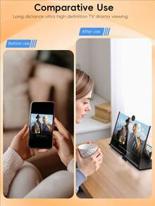 New High-Definition Mobile Phone Screen Magnifier With Foldable Stand - 10/12 Inch Desktop Video Magnifier. Suitable For Various Models. Convenient To Carry. - Multicolor - View 2