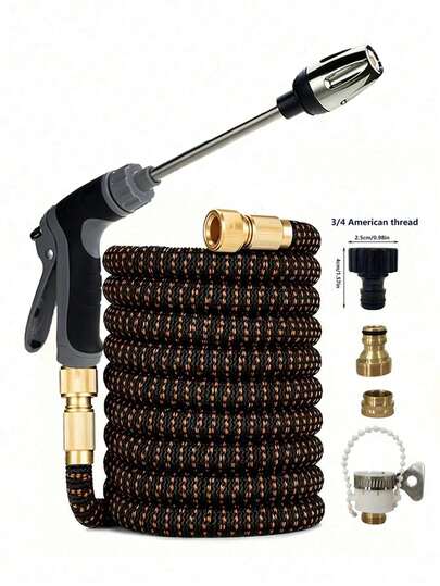 7pcs High Pressure Water Hose Car Wash Nozzle Garden Sprayer Set, Universal For Europe And America