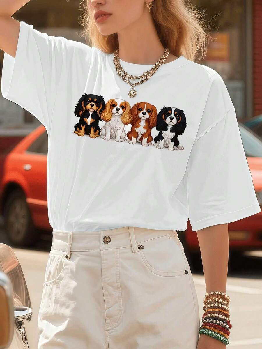 Dam-T-shirts - Vitt - Visa 1