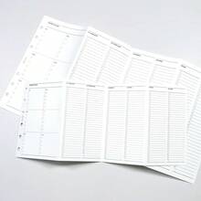 5 tờ giấy thay thế cho sổ kế hoạch hàng năm dạng gấp A6/A7, 5 tờ giấy rời cho bìa kẹp 6 vòng, thích hợp cho sổ quản lý lịch trình hàng năm, sổ kế hoạch học sinh. - Kế hoạch hàng năm gấp 4 lần - Xem 2