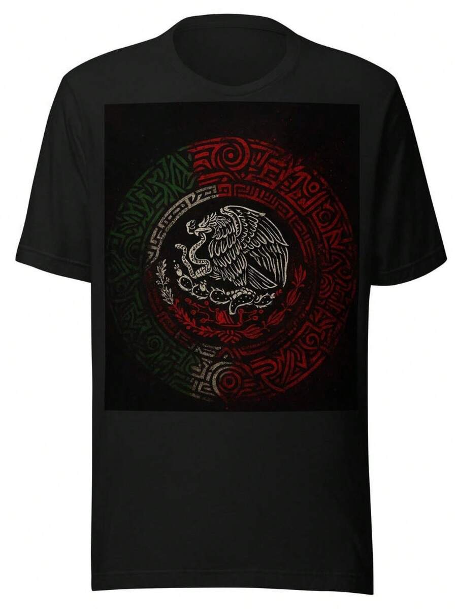 Camiseta unisex con diseño del calendario azteca - Negro - Ver 1