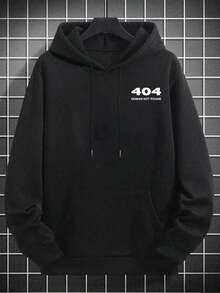 Krometka Men's Autumn/Winter Street Style Numeric Element Print Hoodie Sweatshirt-Unisex Women & Men's Daily Wear - Black - View 4