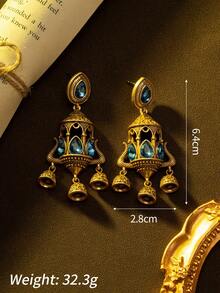 1 Pair Women's Fashion Jewelry Earrings, Luxurious Palace Style Tassel Design, Suitable For Vacation And Festivals - Multicolor - View 5