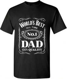 Camiseta unisex de manga corta, el mejor regalo para papá en el Día del Padre (negra), playeras hombre, spiderman, ,  mujer, romwe men, boho chic, regalos para maestros, camiseta de mujer, ropa curvy para mujer, y2k. - Negro - Ver 1