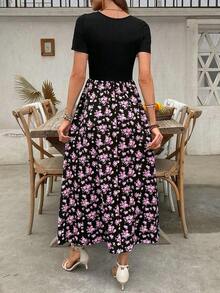GGHKKssg Women's Summer Solid Color & Printed Patchwork Minimalist Casual Dress - Multicolor 6 - Ver 2