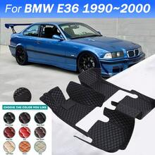 適用於 BMW E36 1990~2000 高端豪華 PU 皮革全包圍壓紋汽車腳墊，防水、防滑、防污、耐用，黑色與米色多色全覆蓋腳墊，適用於左舵與右舵 - 彩色 - 查看 1