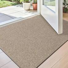 LUMI Felpudo de Interior 43 x 76 cm, Alfombra de Entrada Ultra Fina, Base de Goma Antideslizante, Resistente a Las Manchas, para Patio, Porche y Puerta - FDBeige - Ver 8
