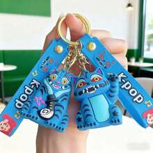 1 móc khóa silicon hình hổ hoạt hình, phụ kiện trang trí túi xách hình thần tượng dành cho bạn bè và các cặp đôi - Nhiều màu - Xem 6