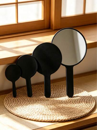 1 pieza Espejo de maquillaje redondo de tamaño pequeño/mediano/grande/extra grande | Regalo del Día de la Madre | Regalo para damas de honor | Recuerdo | Espejo de maquillaje portátil de unicolor, espejo de bolsillo con luz flotante y superficie de alta definición para dormitorio/sala de estar/baño, múltiples escenarios