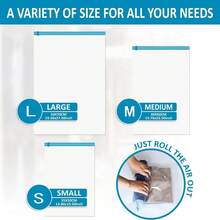 Reusable Vacuum Storage Bags, No Pump Design, For Wardrobe/Luggage/Dorm, Clothes & Bedding Storage, Dust & Moisture Proof, Space Saving - View 4
