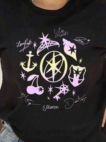 Dam-T-shirts - Svart - Visa 1
