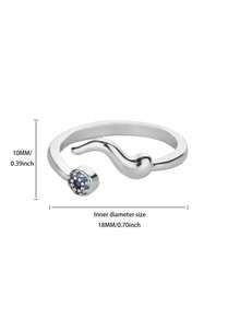 1pc Refreshing Ocean Style Rhinestone Seahorse Ring, 18K Gold Plated Open Band, Unique Design Accessory, Gift For Daily Wear And Commute - Multicolor - View 12