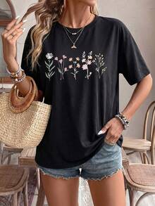 2026 Women's Cotton T-Shirt Casual Quality Oversized Plus Size T-Shirt With Heart And Leopard Print - Chic Casual Clothing For Women Basic Unisex T-Shirt - -1 - 查看 2