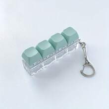 3pcs Keyboard Shaped Stress Relief Keychain, Adult Finger Toy, Press-Type Keyring, Concentration & Relaxation Tool. Suitable For New Year/Thanksgiving/Easter Gifts, Plastic Material (Random Color), Fidget Toy, Finger Spinner, Finger Spinner, Finger Spinner, Finger Spinner, Keyboard Finger Spinner, Toy Keychain, Cool Toy - Multicolor - View 4
