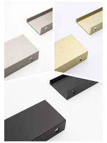 Maniglia per mobile montata sul bordo, di design moderno e minimalista, in lega di alluminio, adatta per accessori hardware di cucina, armadi e cassetti - Multicolore - Visualizzare 6