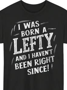 Camiseta con humor para zurdos estilo pizarra "Nunca he tenido la razón", cuello redondo, manga corta, ligera, lavable, impresión digital por transferencia de calor, estilo casual, adecuada para todas las estaciones, unisex, camiseta estampada de manga corta para el verano de 2026, 180g de algodón puro. - Negro - Ver 8