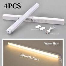 1/6 cái dải đèn LED cảm biến chuyển động 20cm/30cm/50cm cho tủ, thay đổi 3 màu, phù hợp cho tủ, kệ giày, đèn trang trí lối vào, sử dụng trong nhà/ngoài trời, trang trí nhà, bếp, phòng ngủ, tủ quần áo, phụ kiện gia đình thiết yếu - Đèn tủ - Xem 23