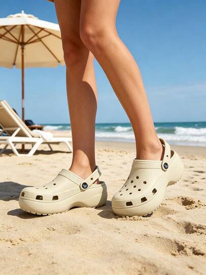 Crocs Dép xăng đan rỗng dành cho nữ, dép đi biển, dép thường ngày đa năng 206750-2Y2