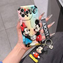 This Disney Mickey Mouse Lanyard Phone Case Is Fully Covered In TPU Material. It's Shockproof, Lightweight, And Compatible With IPhone17/16/11/13/15/15 Plus/15 Pro/15 Pro Max/12/14 Pro Max/11 Pro Max/12 Pro/12 Pro Max/13. This Phone Case Makes A Popular Birthday Gift Or Business Gift; It's Durable, Stain- And Fingerprint Resistant, And Suitable For Both Men And Women. The Set Also Includes A Mickey Mouse Phone Case And A Mickey Mouse Plush Bracelet. It's A Perfect Gift For Friends And Family. This Stylish Phone Case Is Fun, Lightweight, And Durable. IPhone17 Pro Max Phone Case, Minnie Mouse Phone Case. - White - View 6