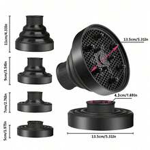 1件可折疊矽膠吹風機擴散器，適用於4.0-4.5cm圓形吹風機出風口，適合捲髮或波浪髮，適用於旅行、美髮沙龍和居家使用，可用於萬聖節、化裝舞會、節日角色扮演、糖果派對等 - 彩色 - 查看 5
