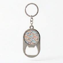 1pc-Multi-Functional Keychain And Bottle Opener Easter Keychain Happy Blexcopy Blissful Hapiness Suitable Festivals,Daily Wear,And All Seasons - Yuan - View 1