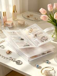 1 buah Album Penyimpanan Perhiasan Transparan Portabel, 84/160 Kantong Transparan, Terbuat dari Bahan PVC Anti-Oksidasi, Dapat Menyimpan Cincin, Anting, Kalung, dan Bros - MultiWarna - View 11