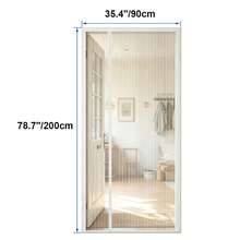 Magnetic Screen Door, Side-Opening Double-Sided Magnetic Mesh Screen Door, Anti-Mosquito Curtain, Polyester Fiber Mesh, High-Density Breathable Mesh Window, Patio Yard Fly Insect Screen Curtain, With Installation Accessories - White - White - View 13