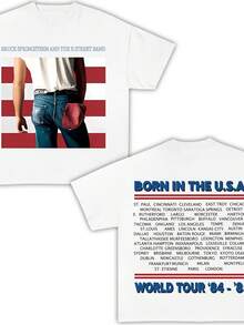 Bruce Springsteen Born In The Usa Tour  Bruce Springsteen  Bruce Springsteen Tshirt  Bruce Springsteen Tour 85-86 - White - View 1