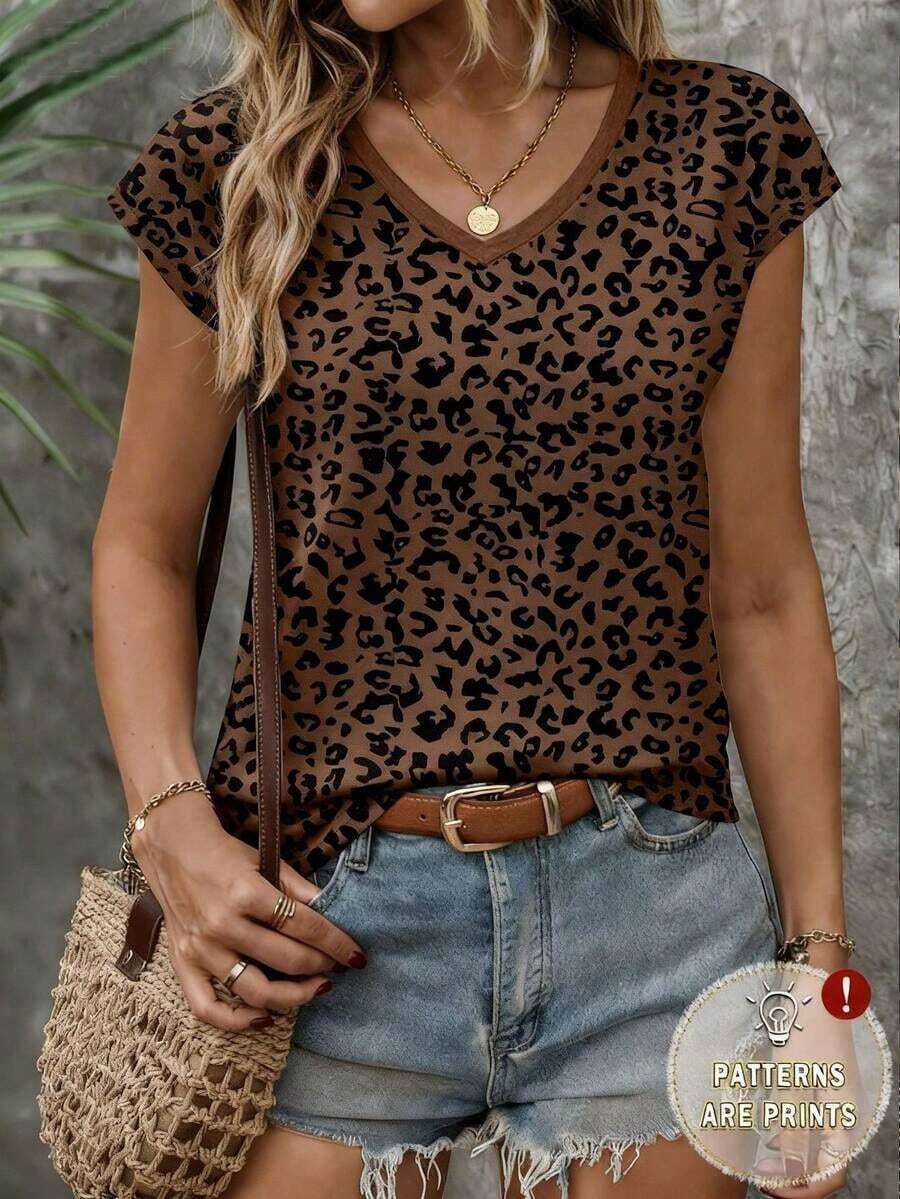 Camiseta sin mangas de cuello en V para mujer, con estampado de efecto vaquero, diseño de bolsillo falso, top casual de verano para exteriores, gráfico elegante, versátil para uso diario, al aire libre, compras, viajes - Multicolor - Ver 1
