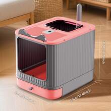 Spirit Cat Litter Box Comes In An Extra-Large Size, Featuring A Front-Loading Drawer Design And A Top Cover,Which Can Effectively Prevent Litter Splashing And Odor Diffusion For A Long Time. It Is Also Equipped With A Litter Scoop. - Pink - View 7