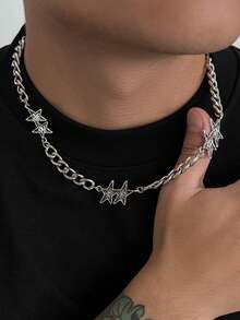 1 chiếc dây chuyền hình ngôi sao năm cánh phong cách Hip-Hop dành cho nam - Nhiều màu - Xem 8