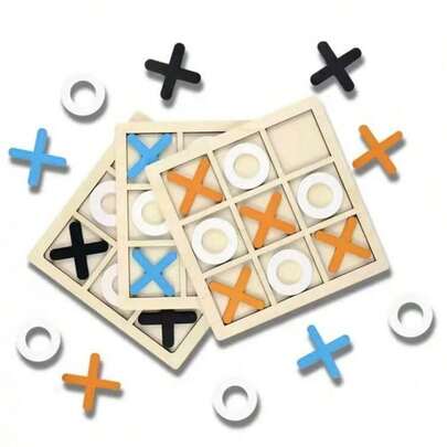 Premium Wooden Tic Tac Toe Game Set - A Classic Board Game Suitable For Adults, Puzzle Toy, Stress Relief Toy, Perfect Travel Version Or Desktop Decor, Ideal Holiday Gift