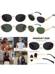 2 Cặp Kính Thời Trang Hình Bầu Dục Phong Cách Bohemian Cổ Điển, Kính Mắt Thời Trang Unisex, Phụ Kiện Chụp Ảnh Đường Phố Cao Cấp - Nhiều màu - Xem 4