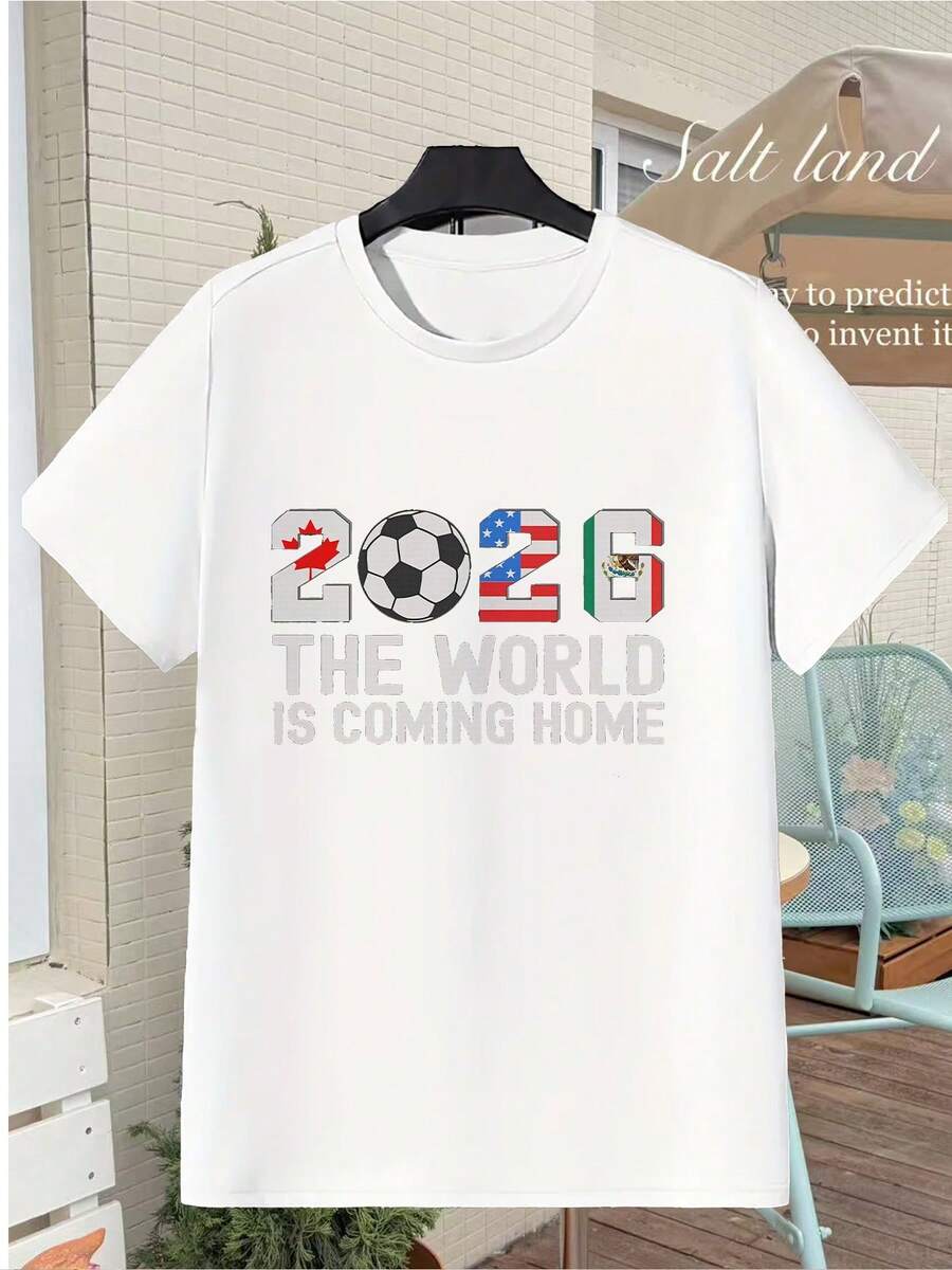 North American Team Jersey Style T-Shirt #26 For Men And Women - Retro Soccer Player Graphic, Team Number 26 Print, Machine Washable Fan Apparel For Games, Tournaments And Casual Wear - Unisex Soccer Jersey - 白色 - 查看 1