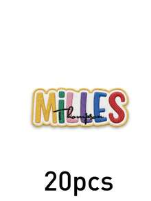 Custom Colorful Letter Name Patch, Personalized Rainbow Text Patch Sticker For Jackets Hoodies Backpacks Tote Bags, Customized Embroidered Name Clothing Badge, Customizable Fashion Label Decor, Aesthetic Street Style Accessory - Style H - View 20