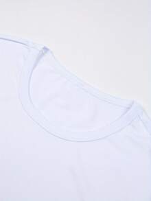 Exquisite Selection, Brand Quality, Slim Fit, European And American Fashion, Comfortable And Breathable T-Shirt, Women's Clothing, Versatile And Simple Casual Top For Urban And Home Fashion, Double-Sided Print, Sun And Moon Print. - 白色 - 查看 2